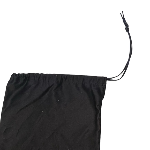 PRADA DUST BAG, Drawstring, Authentic, Black Satin, White PRADA Logo Tag - Picture 2 of 4